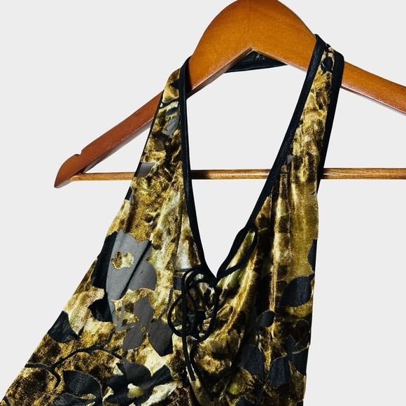 Y2K Whimsigoth Fairy Burnout Velvet Halter Top Size Medium - Picture 4 of 12